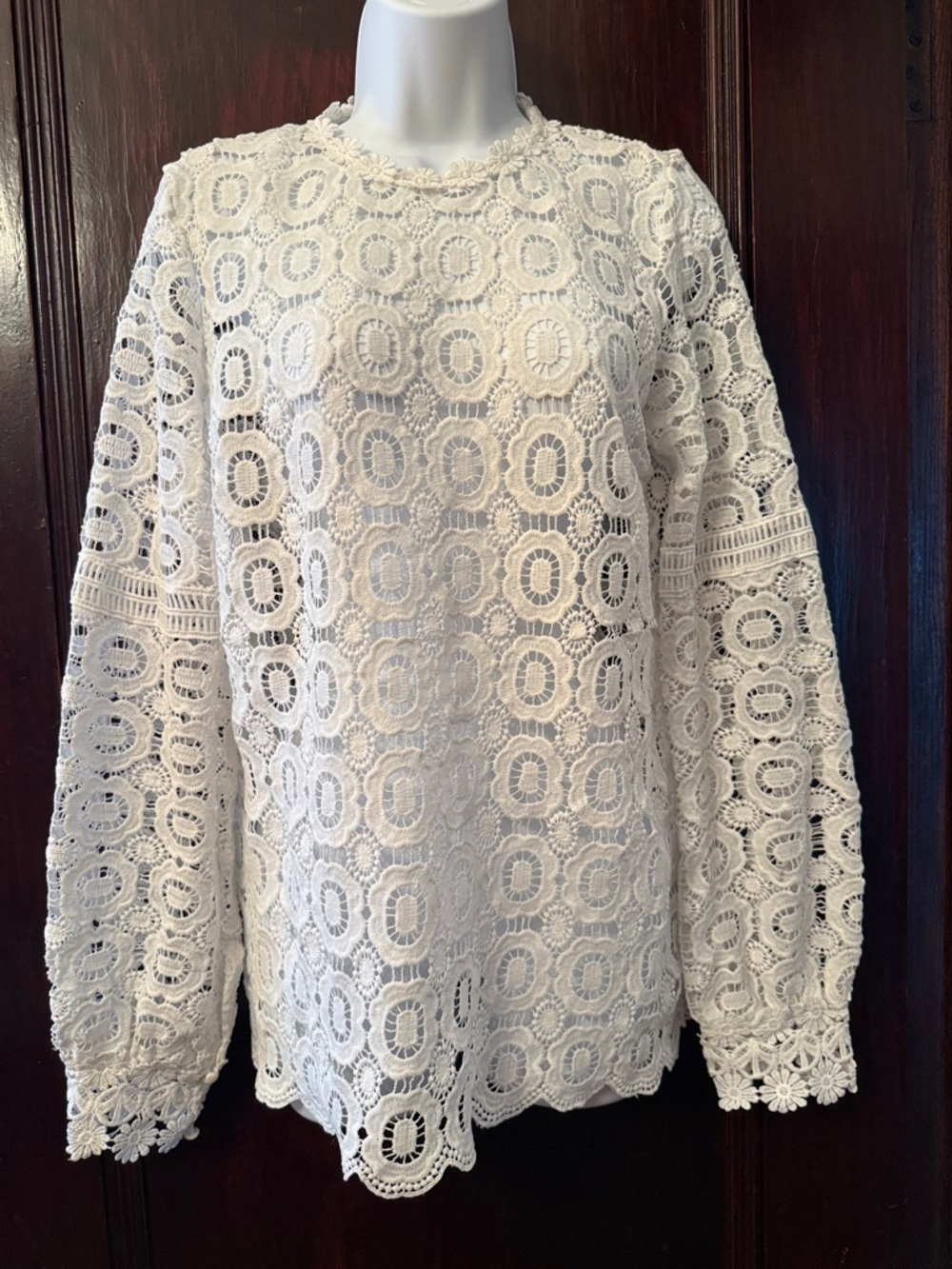 Women’s open Lace Long-Sleeve Blouse top cover up